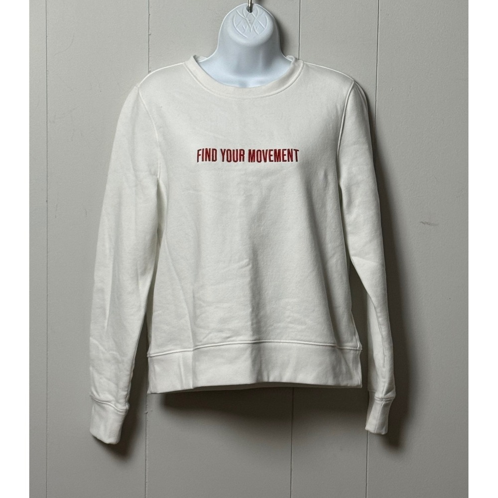 Athleta Find Your Movement Women's White Cotton Blend Crewneck Sweatshirt Size M
